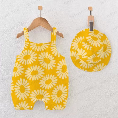 Baby Sunflower Yellow Romper with Hat
