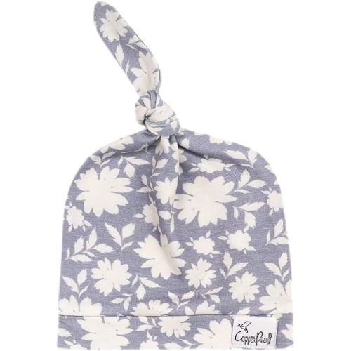 Copper Pearl Baby Beanie Hat Top Knot Stretchy Soft Lacie