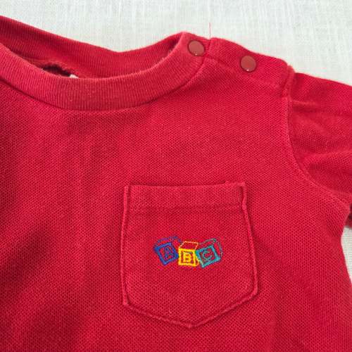 Vintage ABC Embroidered Romper 6-9 months