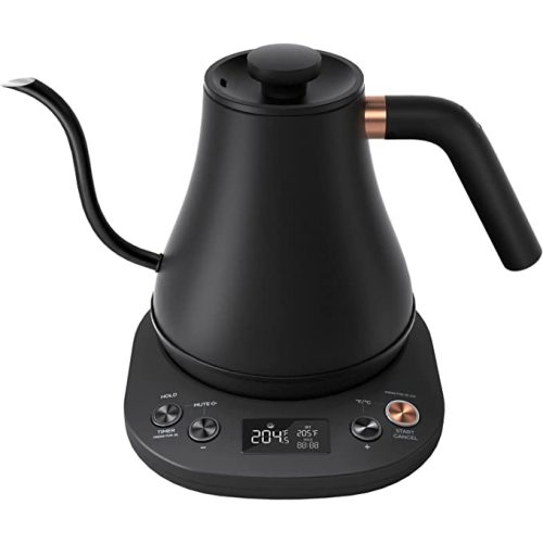 Mecity Electric Kettle Gooseneck Pour Over Kettle ±1℉ Temperature Control Quick Heating Water Boiler for Coffee & Tea & Formula Auto Shut Off Tea Kettle 1200 Watt, 0.8L, Matt Black, Barista Edition