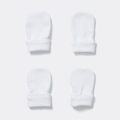 Dymples Baby Mitten 2 Pack - White - Size One Size