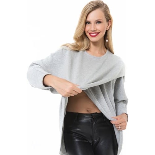 Let Loose Crossover Long Sleeve Maternity/Nursing Knit Top, Medium EU