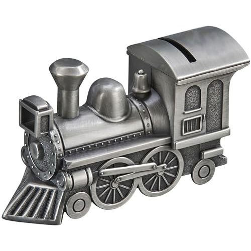 Train Bank with Matte Finish, Silver, 2" x 6" x 3.25"