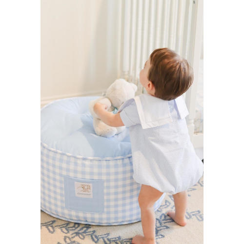 The Beaufort Bonnet Company Buckhead Blue Gingham Pouf - Goosewaddle® | Newborn Baby Blankets Toys Teethers Bibs & More