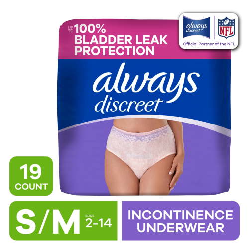 Always Discreet - Adult Diapers for Women Size S/M, 19 Count​ HSA/FSA Eligible