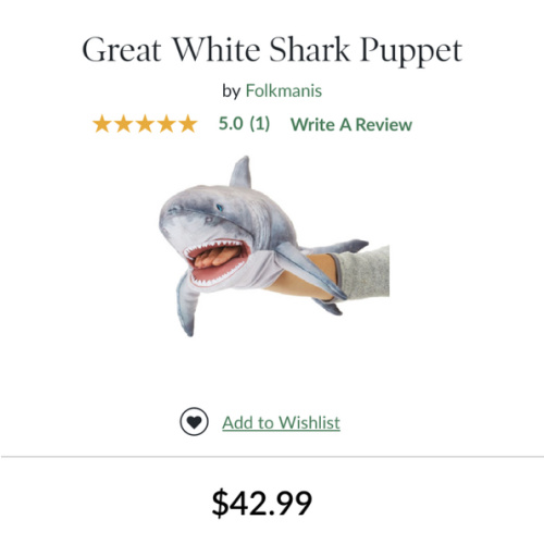 Great White Shark Puppet by Folkmanis | Barnes & Noble®