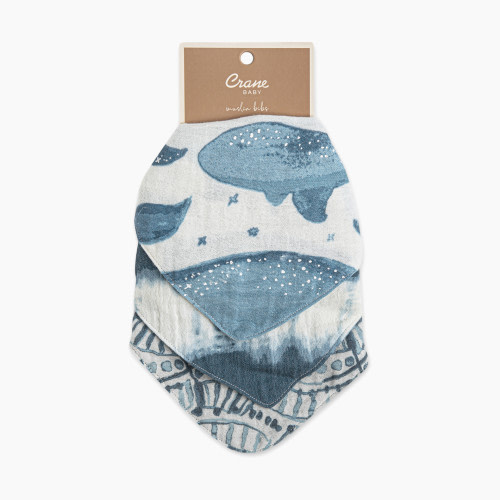 Crane Baby Cotton 4 Layer Muslin Bib Set (3 Pack) - Caspian
