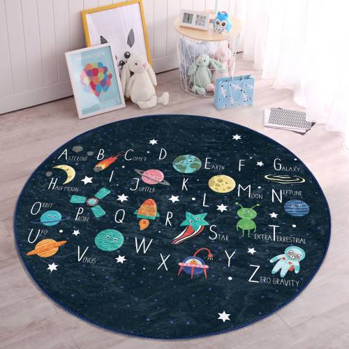 ABC Rug|Alphabet Learning|Educational Kid's Carpet|Anti Slip Children's Mat|Handmade Baby Gifts|Custom Mats|Earth Patterned|Space Adventure