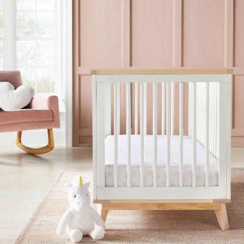 Jersey Fitted Crib Sheet - Pink Hearts and Solid Pink - 2pk - Cloud Island™