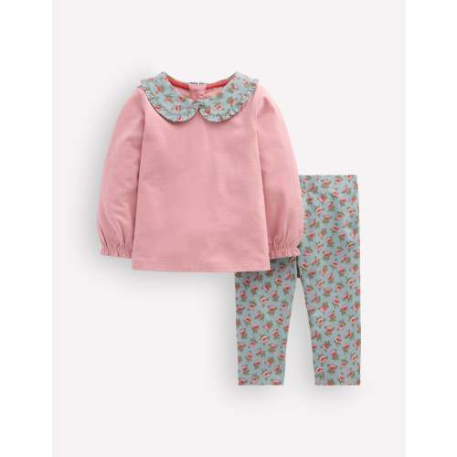 Collared Jersey Set - Pink/Blue Ditsy Floral | Boden USA