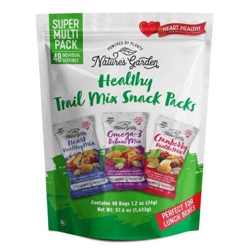 Nature's Garden Trail Mix Snack Pack 57.6oz (48x1.2oz), Individual Servings | Plant-Based, Gluten-Free Nut & Fruit Blend with Cranberries, Non-GMO Daily Snack for Adults & Kids, Lunch for School & Office