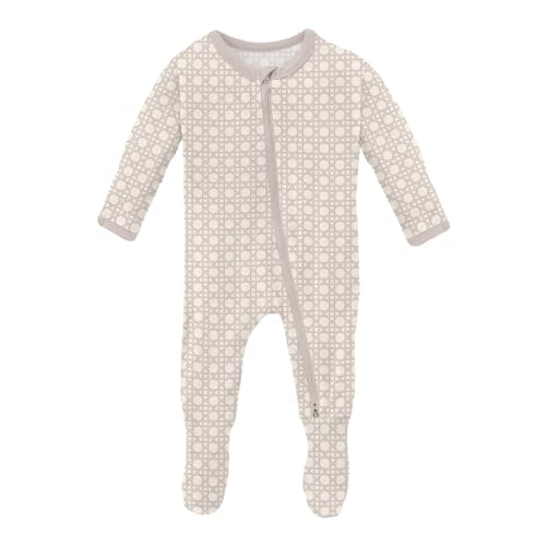KicKee Print Footies with Zipper, Super Soft One-Piece Jammies, for Babies and Kids, Spring 2