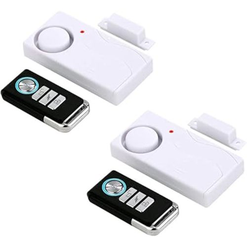 HENDUN Door Alarms When Opened with Remote, Door Bells Chimes, Door Security Sensor Pool Alarm for Kids Safety (2 Pack)