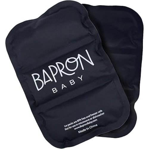 BapronBaby Reusable Ice Pack Coolers Kids Lunch Box Ice Packs, Slim Ice Packs for Lunch Bags, Set of 2 (Black)