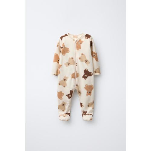 ANIMAL FLEECE JUMPSUIT - Ecru | ZARA United States