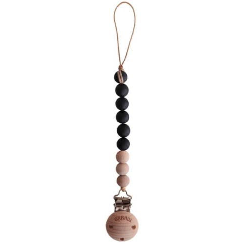 mushie Pacifier Clip Holder | Cleo (Black)