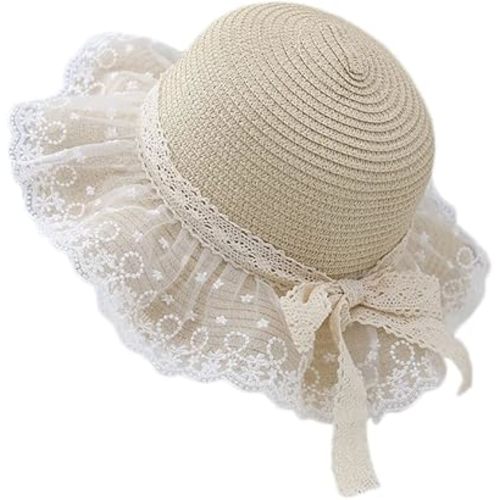 Little Girl Kids Breathable Summer Straw Hat Foldable UV Protection Bowknot Wide Brim Floppy Beach Sun Visor Hats