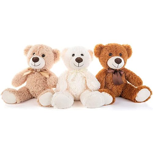 MorisMos 3 Packs Teddy Bears Bulk Stuffed Animals, Cute Small Teddy Bear Plush Toys, Little Stuffed Bear for Kids on Centerpiece Baby Shower, 14 Inches