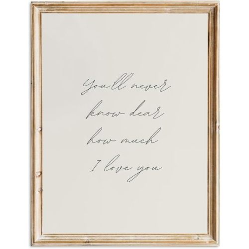 Vintage Nursery Wall Art Farmhouse Kid's Room Decor Print Vintage Baby Love Quote Poster Baby Girl & Boy Nursery Wall Decor Toddler Room Bedroom Playroom Poster Neutral Color Beige, 8"x10" Unframed