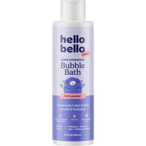 Hello Bello Baby Premium Bubble Bath, Gentle Soft Lavender Scent, for Babies and Kids, 10oz Bottle