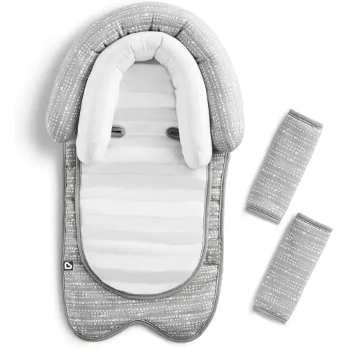 Munchkin Car Seat Head Support Baby, Infant and Newborn, Fabric Strap Covers, Silver-Ion Technology, Dots