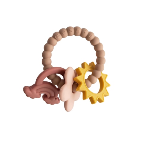 mushie Silicone Nature Teething Ring Toy