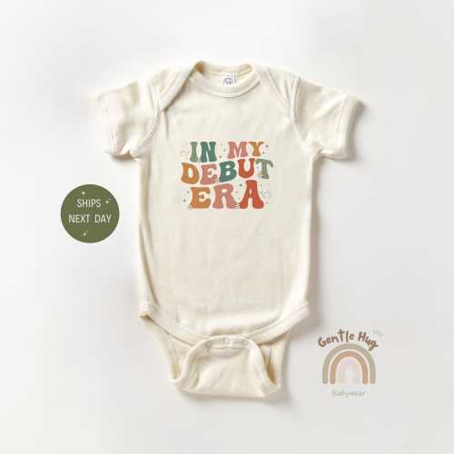 In My Debut Era Baby Onesie®, Retro Baby Bodysuit, Cute Music Lover Baby Outfit, Funny Baby Shower Gift, Newborn Natural Baby Clothes