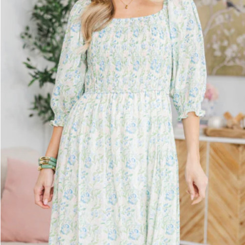 NURSING COLLECTION: Naturally You Pink Floral Babydoll Midi Dress