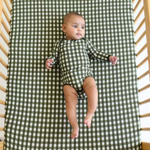 Crib Sheet in Gingham Fir