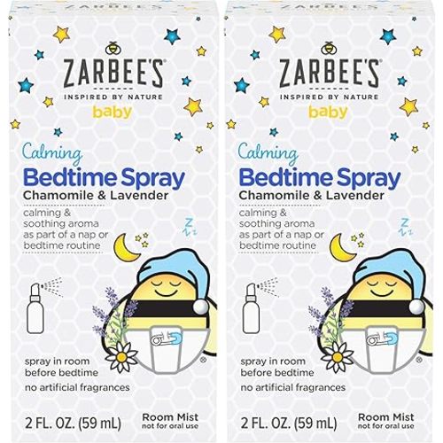 Zarbee's Baby Sleep Spray; Calming Bedtime Spray with Natural Lavender and Chamomile to Help Infant Nighttime Routine; 2oz Bottle