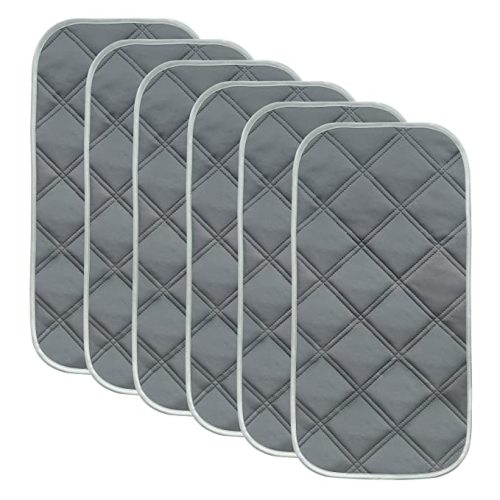 Sunny zzzZZ 6 Pack Baby Waterproof Changing Pad Liners - Quilted Thicker Ultra Soft Changing Table Cover Liners - Durable & Easy to Clean - Grey - 23" x 11"