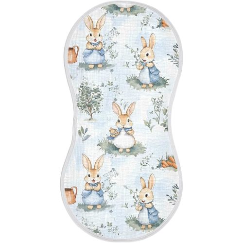 vvfelixl Muslin Burp Cloths Peter Bunny Friend Baby Washcloths for Baby Girl Boys 2 Pack
