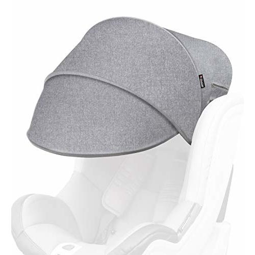 Sun Shade Extender/Auxiliary Canopy for Car Seat (Black Grey)
