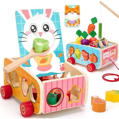 hahaland Montessori Toys 18 Month Old Girl Gifts, Wooden Toddler Toys 2-3