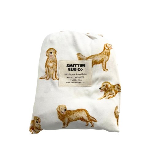 GOLDEN RETRIEVER | Fitted Cot Sheet – Smitten Bub Co.