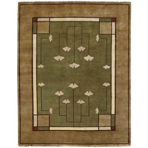 The Ginkgo Deep Sage Traditional and Rustic Rug