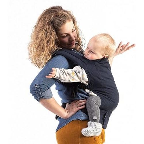 Boba Baby Carrier Classic - Backpack or Front Pack Baby Sling for 7 lb Infants and Toddlers up to 45 pounds (Navy)
