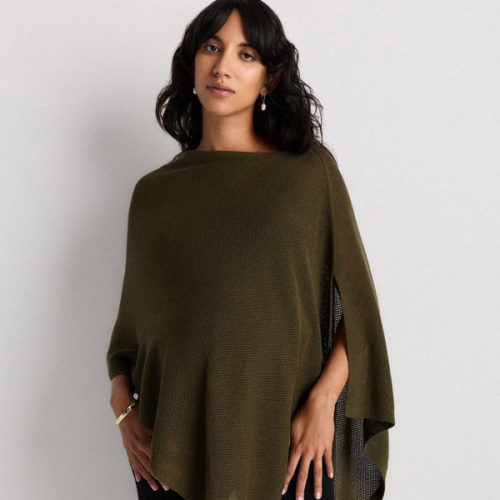 Lightweight Cotton Cashmere Nursing Shawl in Olive