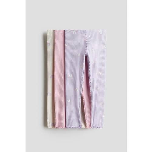 3-PACK RIBBED COTTON LEGGINGS