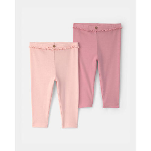 Baby Girl 2-Pack Cotton Pants - Pink | Carter's