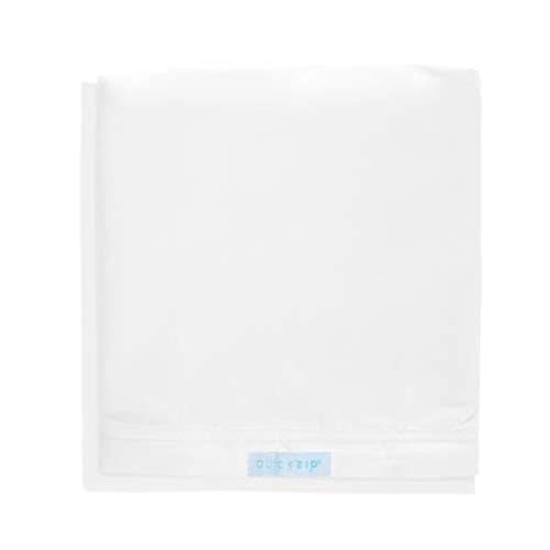 QuickZip Crib Extra Zip-On Sheet (SecureFit Wraparound Base Not Included) - Faster, Safer, Easier Baby Crib Sheets - White 100% Cotton - Fits All Standard Crib Mattresses