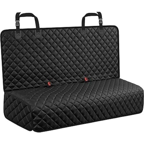 URPOWER Dog Car Seat Cover for Back Seat - Waterproof Non-Slip Car Seat Protector for Dogs Pet, Scratchproof Back Bench Seat Covers for Mid-Size Cars, Mid-Size SUVs, Black