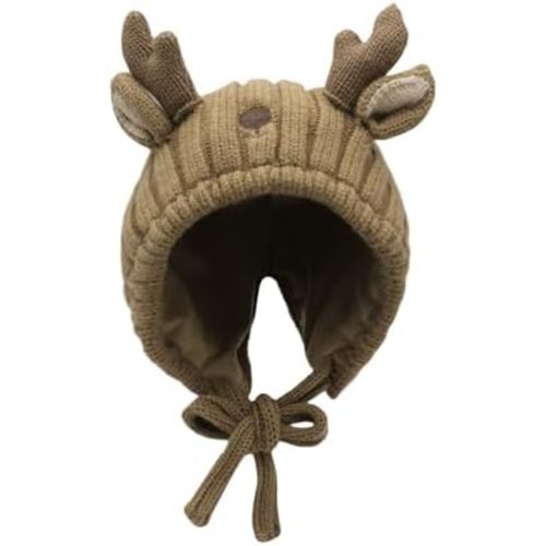 MINGSEECESS Kids Knitted Beanie Hat Cute Frog Cartoon Winter Warmer Cap with Big Eyes for Baby Boys Girls