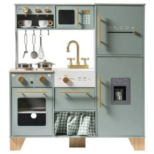 ROBOTIME Play Food and Toy Kitchens, Playset Kids Play Store with Compartments, for Children's Gift, Green, 31.3"*11.6"*34.7"