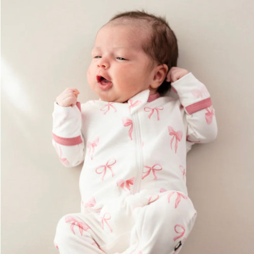 Zippered Footie in Bow