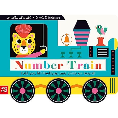Number Train: Fold Out, Lift-the-Flaps, and Climb on Board! Board book – Lift the flap, September 3, 2024