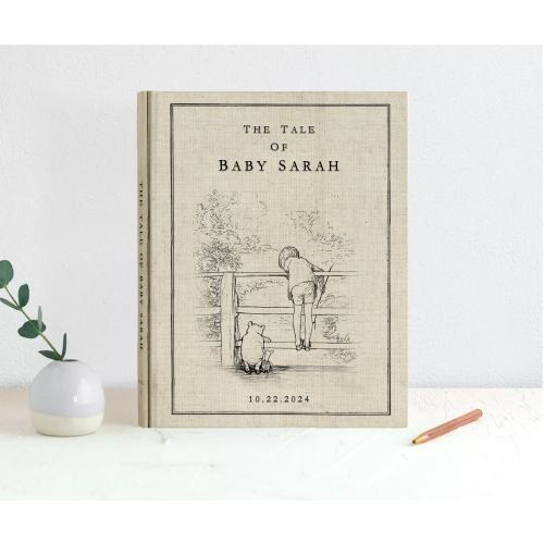 Pooh and Friends Guest Book, Storybook Baby Shower, Pooh Bear, Smooth Cover, First Birthday Book, 8.25"x10.5", 100 Blank Pages