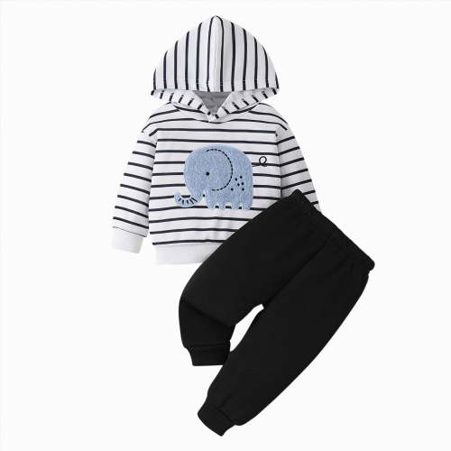 TAmten Cute Newborn Boy Outfits Fall Winter Clothes Dads Little Dude Long Sleeve Shirt + Pants Set Fall Outfits Winter Clothes Set(White,18-24 Months)