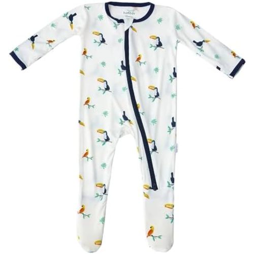 Bamboo Little Soft Baby Footie Pajamas, Baby Clothes, Newborn Sleepers, 95% Viscose and 5% Spandex, 0-24 Months