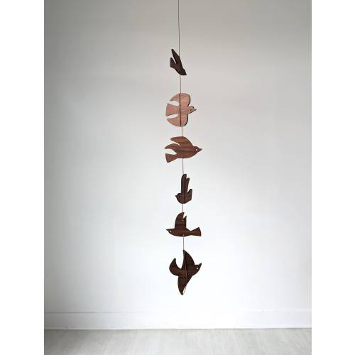 Birds in Flight Mobile - Wooden Garland - Flying Birds Design